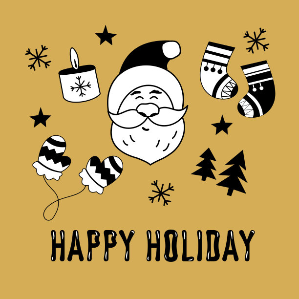 有圣诞老人的圣诞插图图片下载