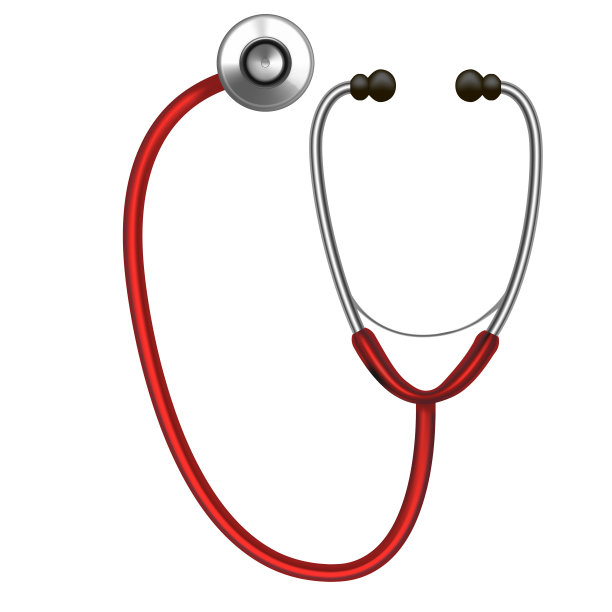 真实感详细听诊器诊断专业仪器。向量图片下载