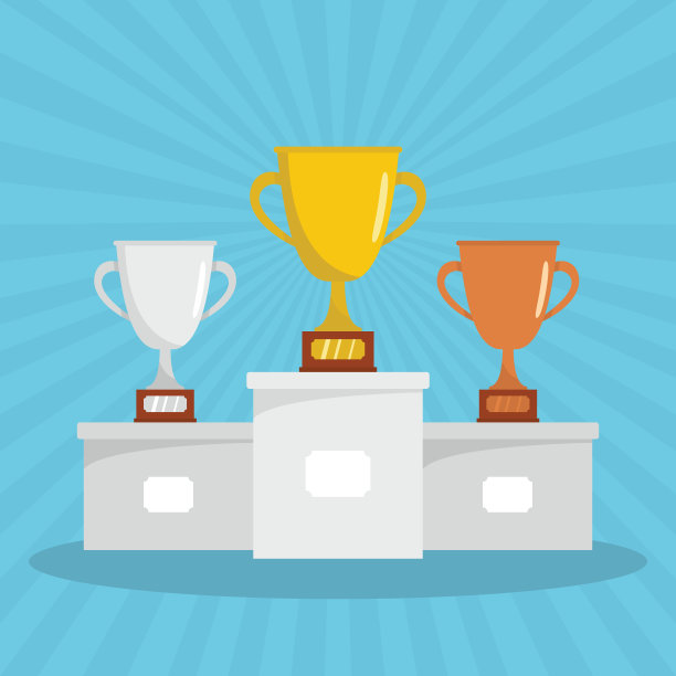 扁平风格的获胜者领奖台图片下载