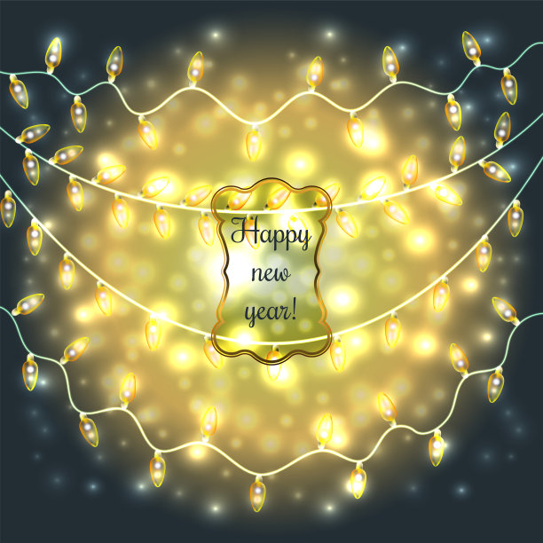 五彩缤纷的圣诞彩灯。矢量元素可以用作新年装饰的背景。节日插图，发光的电子花环，闪亮的灯泡和电线图片下载