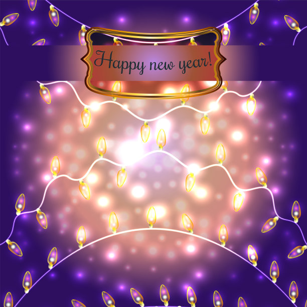 五彩缤纷的圣诞彩灯。矢量元素可以用作新年装饰的背景。节日插图，发光的电子花环，闪亮的灯泡和电线图片下载