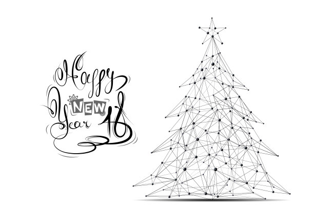 圣诞树低聚在白色bg图片下载