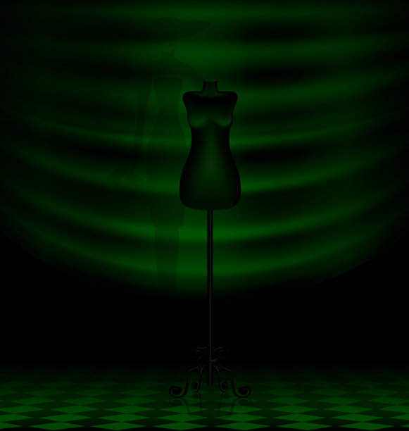 暗绿色房间里的黑色假人图片下载