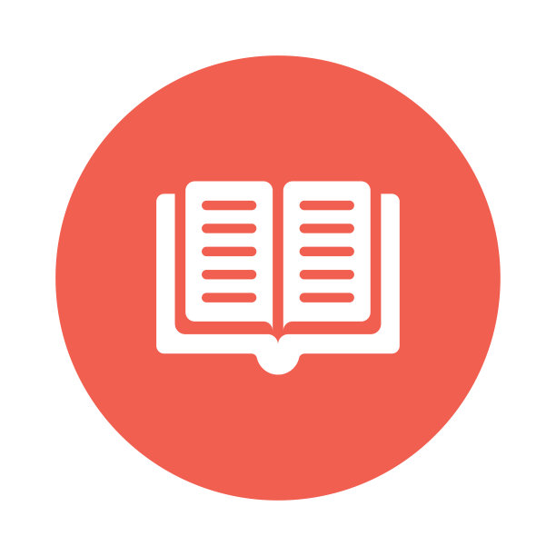 打开书字形扁圆图标图片下载