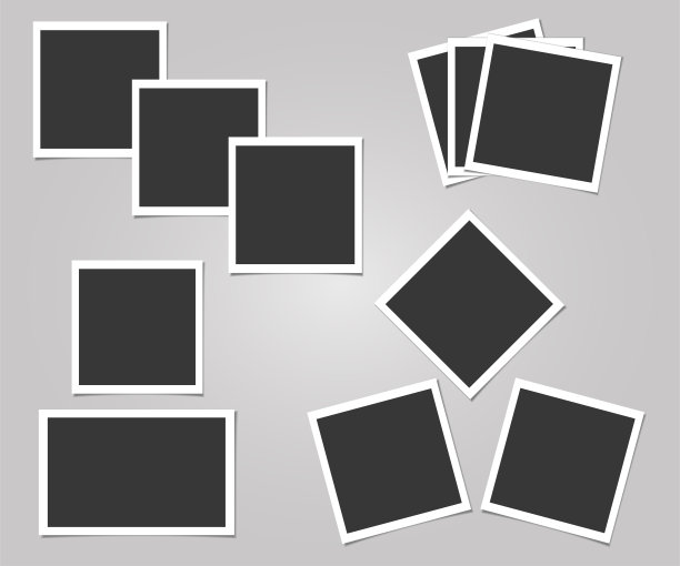 一套相框。矢量模板为您的时尚照片或图像图片下载