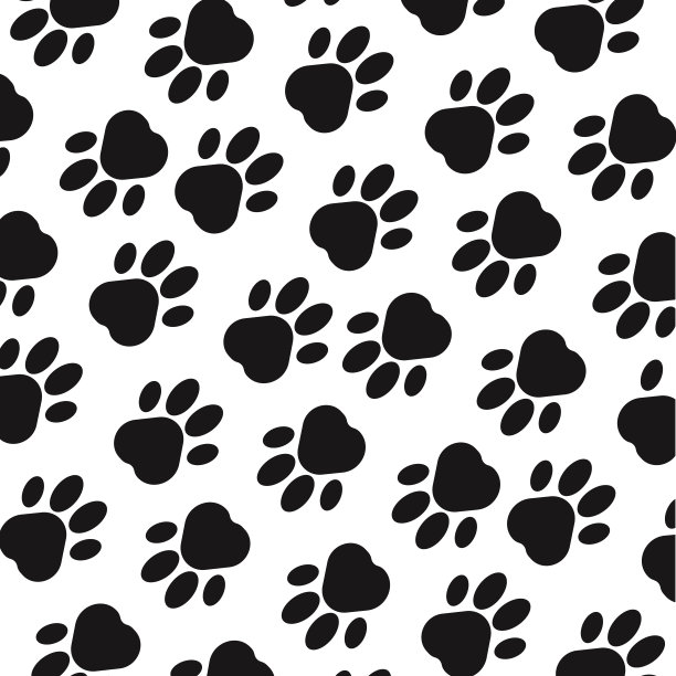 爪印的背景。足迹。无缝背景与足迹的狗，动物。矢量图图片下载