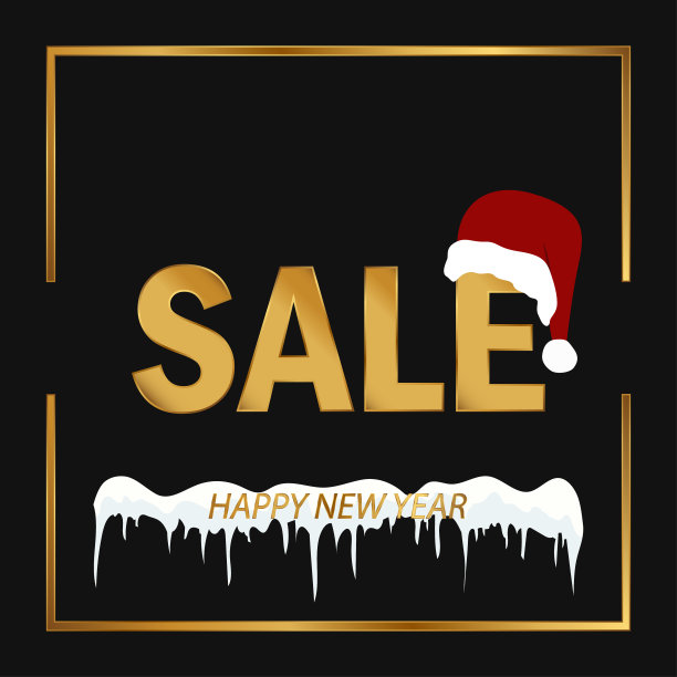 黑色背景的冬季特价标签。圣诞和新年冬季打折横幅。图片下载