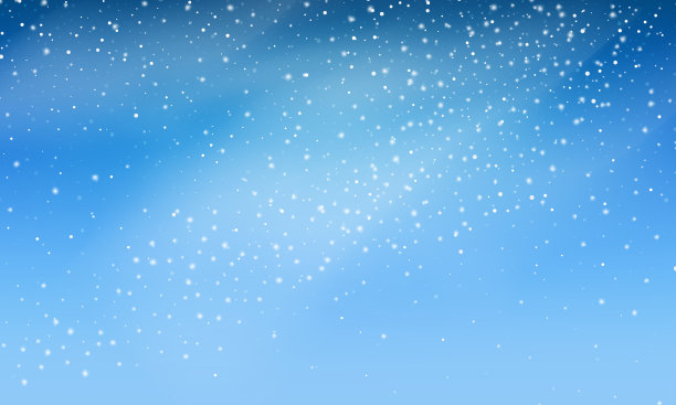 雪景矢量透明背景：圣诞节和新年装饰及暴风雪背景素材图片