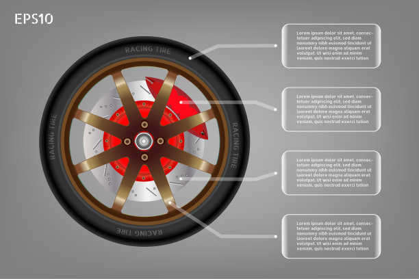 赛车车轮和信息图表横幅。图片下载