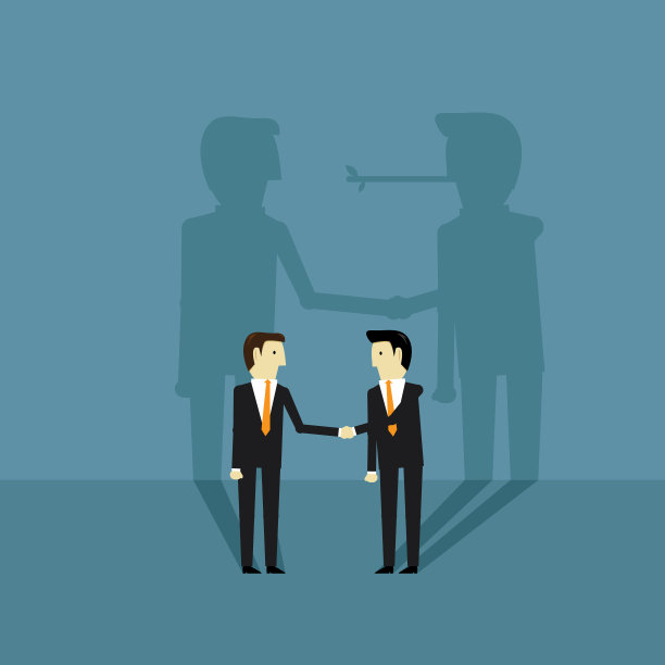 商人的握手和影子图片下载