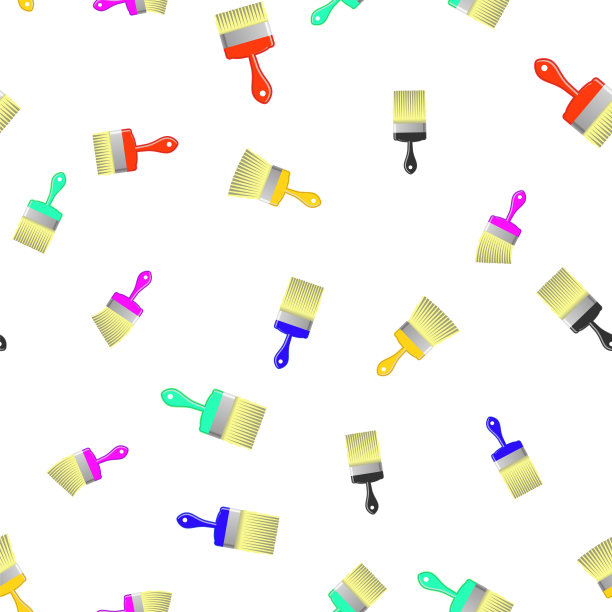彩色笔刷无缝模式上的白色图片下载