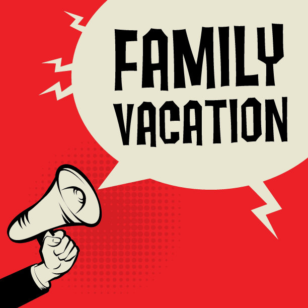 扩音器手的概念与文本家庭度假图片下载