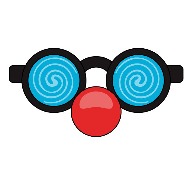 眼镜和红鼻罩图片下载