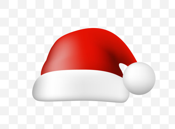 圣诞老人的帽子在透明的背景图片下载