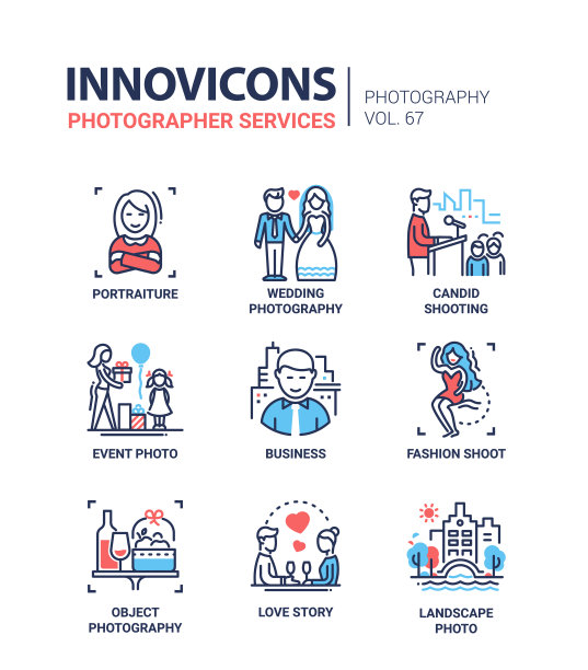 摄影师服务-系列图标设计集图片下载
