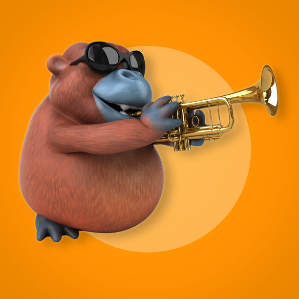 有趣的猩猩outan - 3D插图图片下载