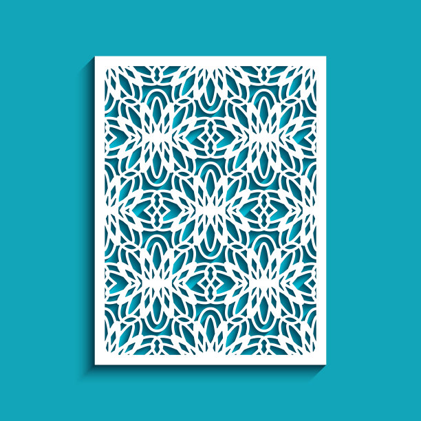 矩形面板与花边图案图片下载