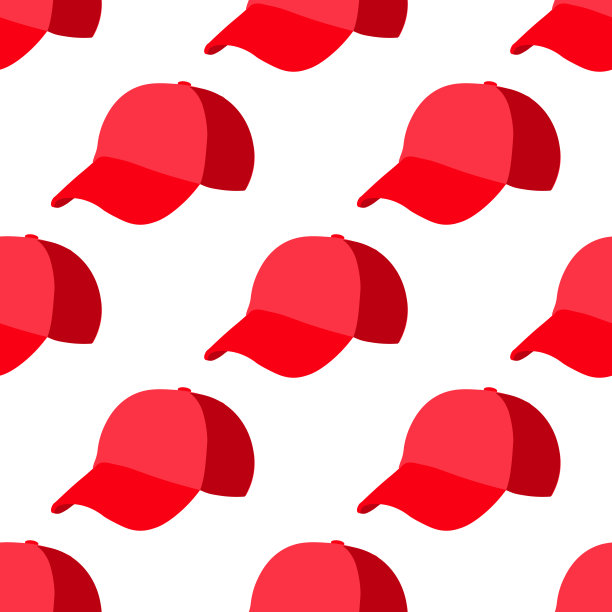 棒球红帽广告孤立在白色背景。广告模式股票矢量插图。图片下载