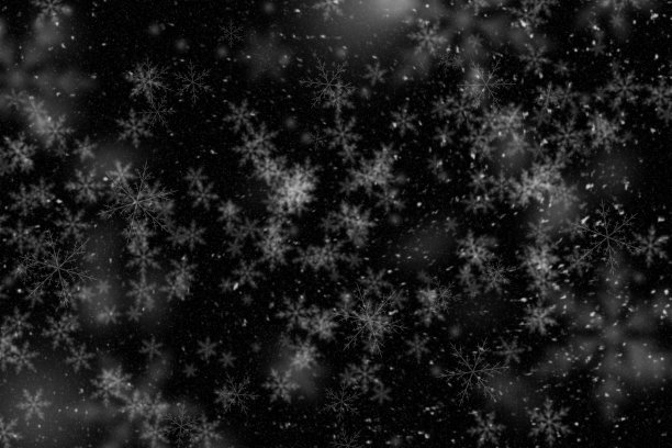 雪花落在黑色背景上图片下载