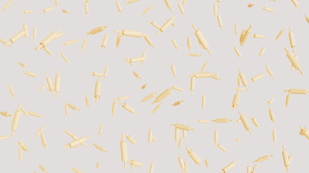 无数的擀面杖漂浮在干净的白色背景上图片下载