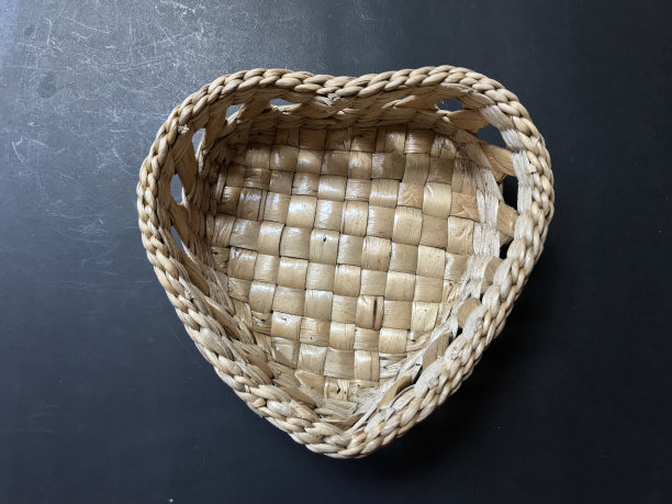 心形编织篮纹理背景图片下载