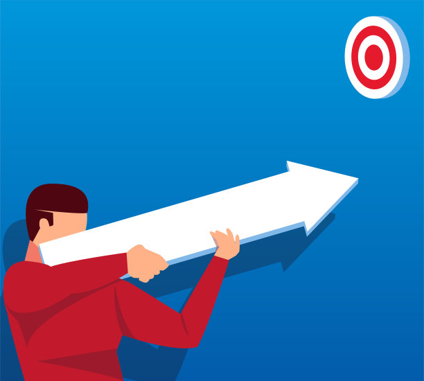 用箭射中靶心的商人图片下载