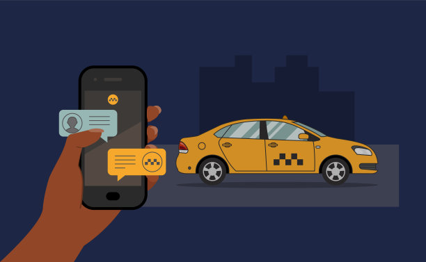 矢量的士服务概念图片下载