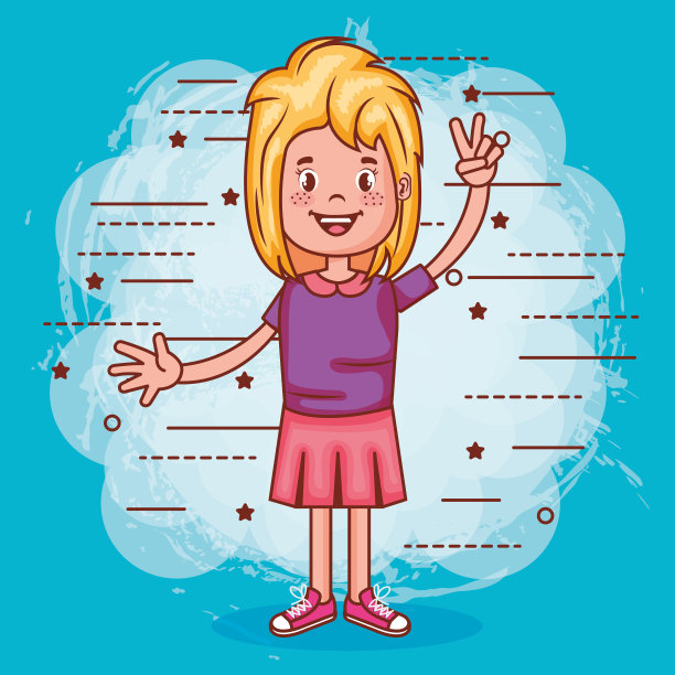 快乐的小女孩化身图片下载