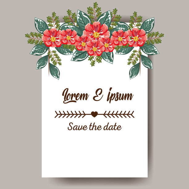 鲜花婚礼请柬图片下载