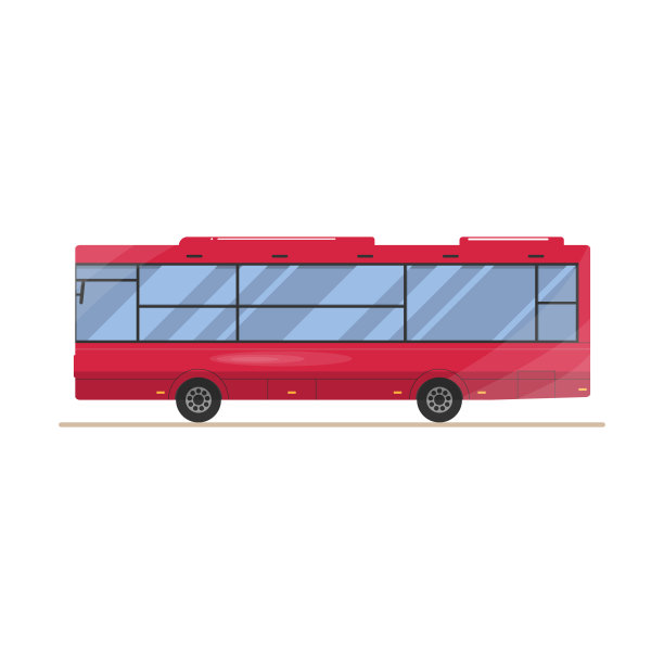 红色城市巴士被白色隔离图片下载