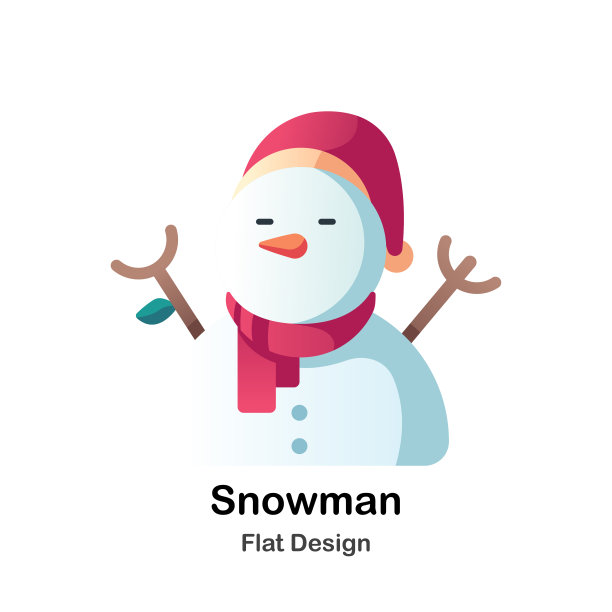 雪人平面插图图片下载