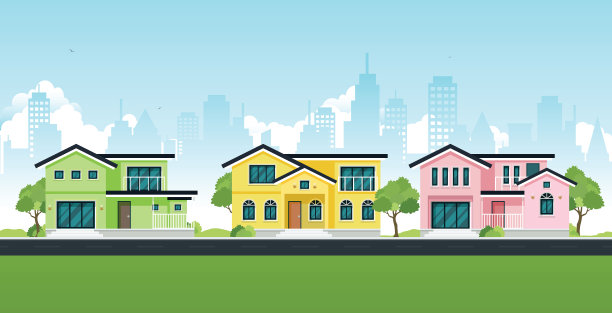 城市中的房子图片下载