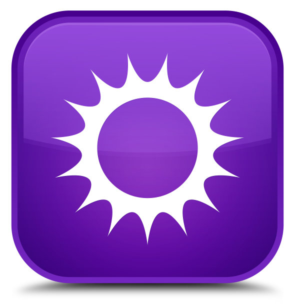 太阳图标特殊的紫色方形按钮图片下载