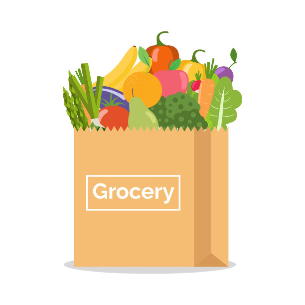 装着蔬菜和水果的购物纸袋。健康的生活方式。图片下载