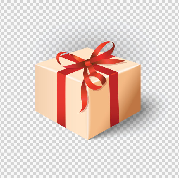 矢量礼品盒上的透明背景。图片下载