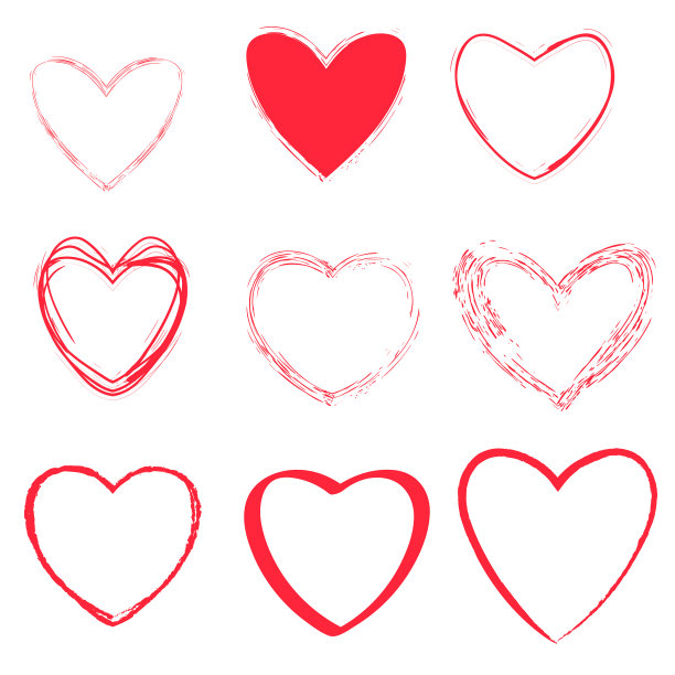 爱心矢量图素材ID：303420186