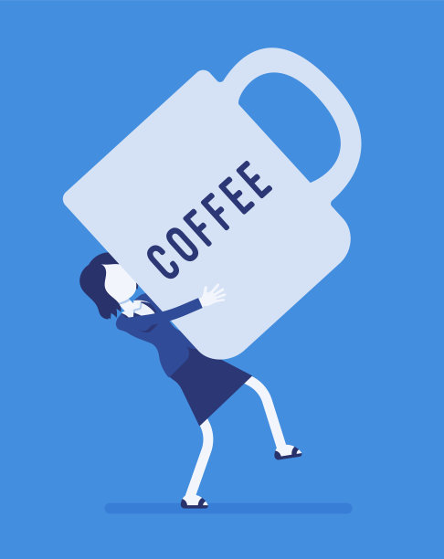 拿着一个巨大咖啡杯的女人图片下载