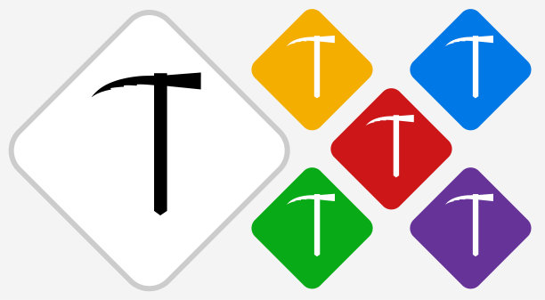 锤子斧头颜色钻石矢量图标图片下载
