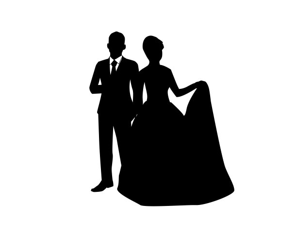 婚礼两轮廓图片下载
