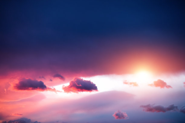 神奇的日落云素材图片