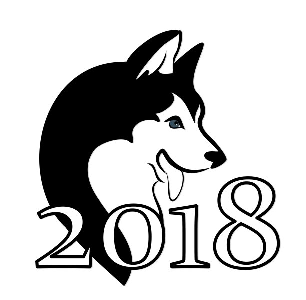 新年的象征是狗。图片下载