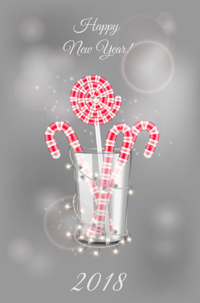 圣诞糖果手杖在透明的玻璃图片下载