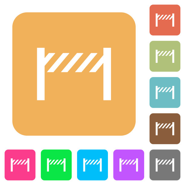 道路封闭护栏圆形方形扁平化图标图片下载