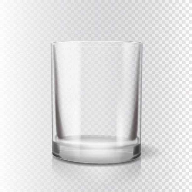 喝酒吧用的玻璃杯。透明的现实的向量图片下载