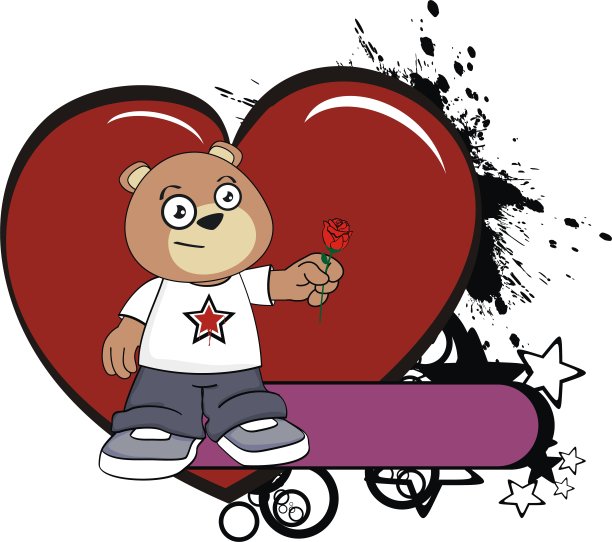 爱小孩泰迪熊卡通表情图片下载