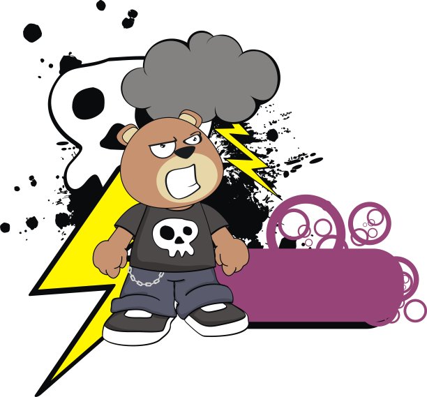 愤怒的孩子泰迪熊卡通表情图片下载