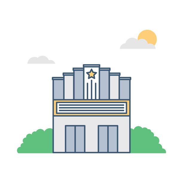 影院建筑矢量图图片下载