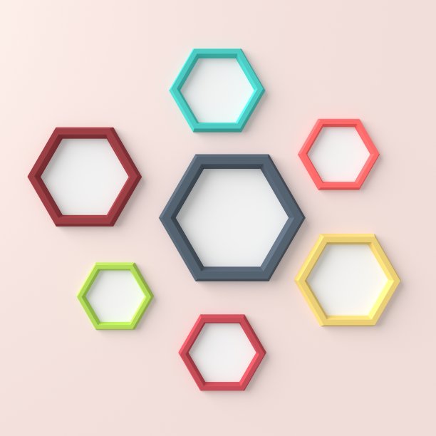 墙上的现代画框。3 d渲染。图片下载