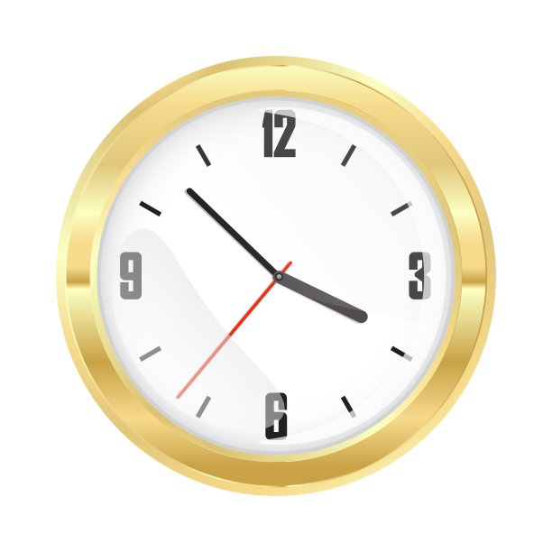 向量圆形机械金表与白色表盘和黑色n图片下载