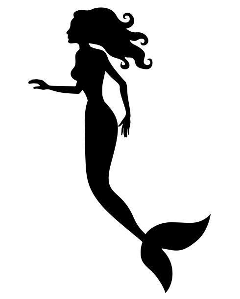 轮廓的美人鱼图片下载